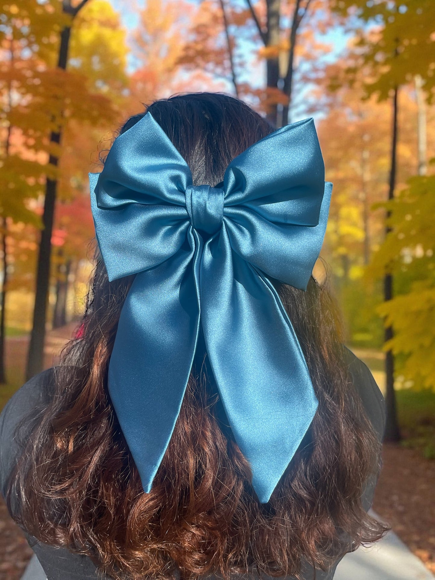 Satin Polyester Hair Bow with Barrette Clip – Elegant & Comfortable
