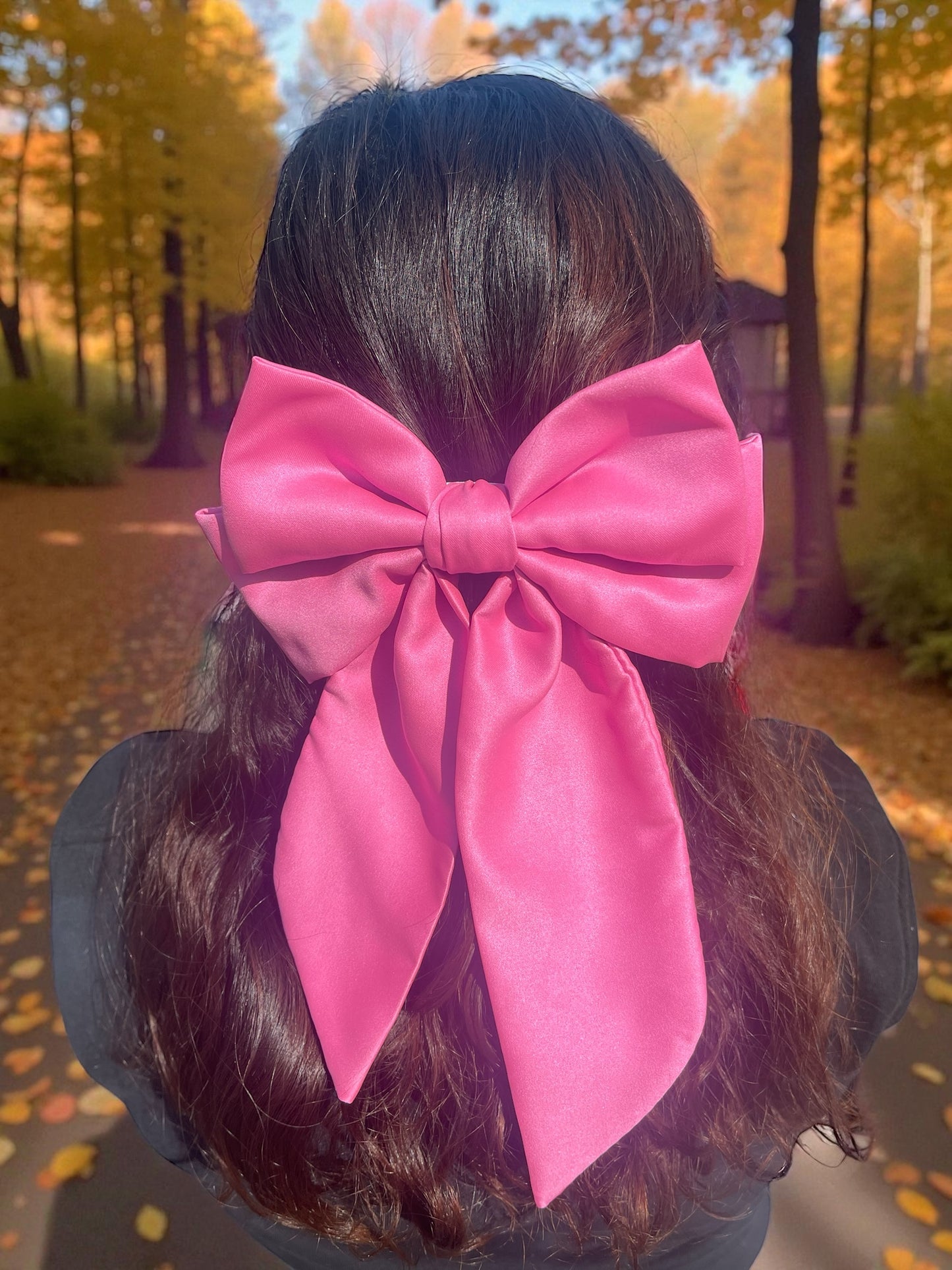 Satin Polyester Hair Bow with Barrette Clip – Elegant & Comfortable