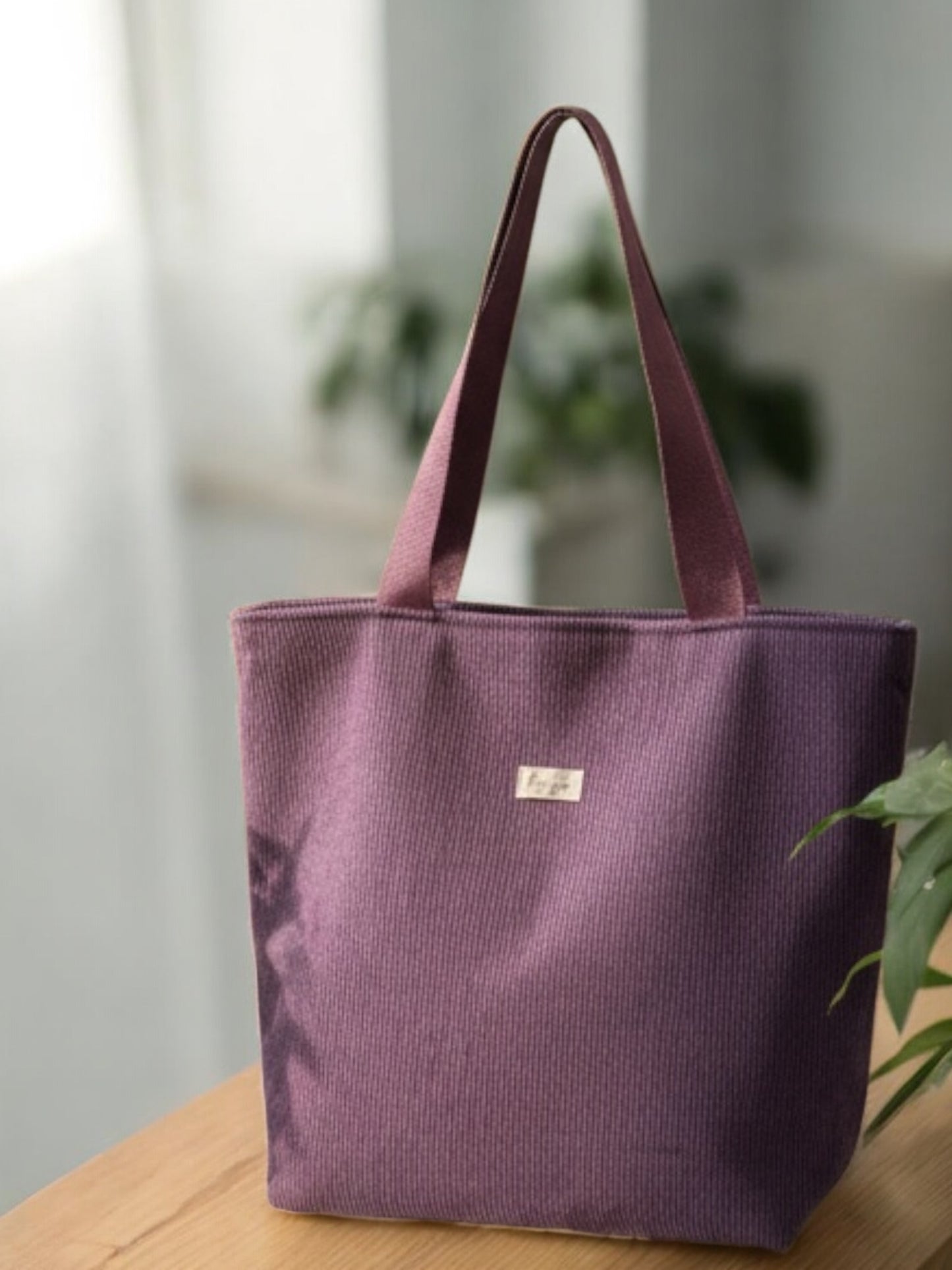 Corduroy Zipped Tote Bag