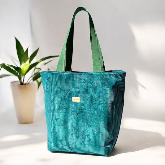 Corduroy Zipped Tote Bag