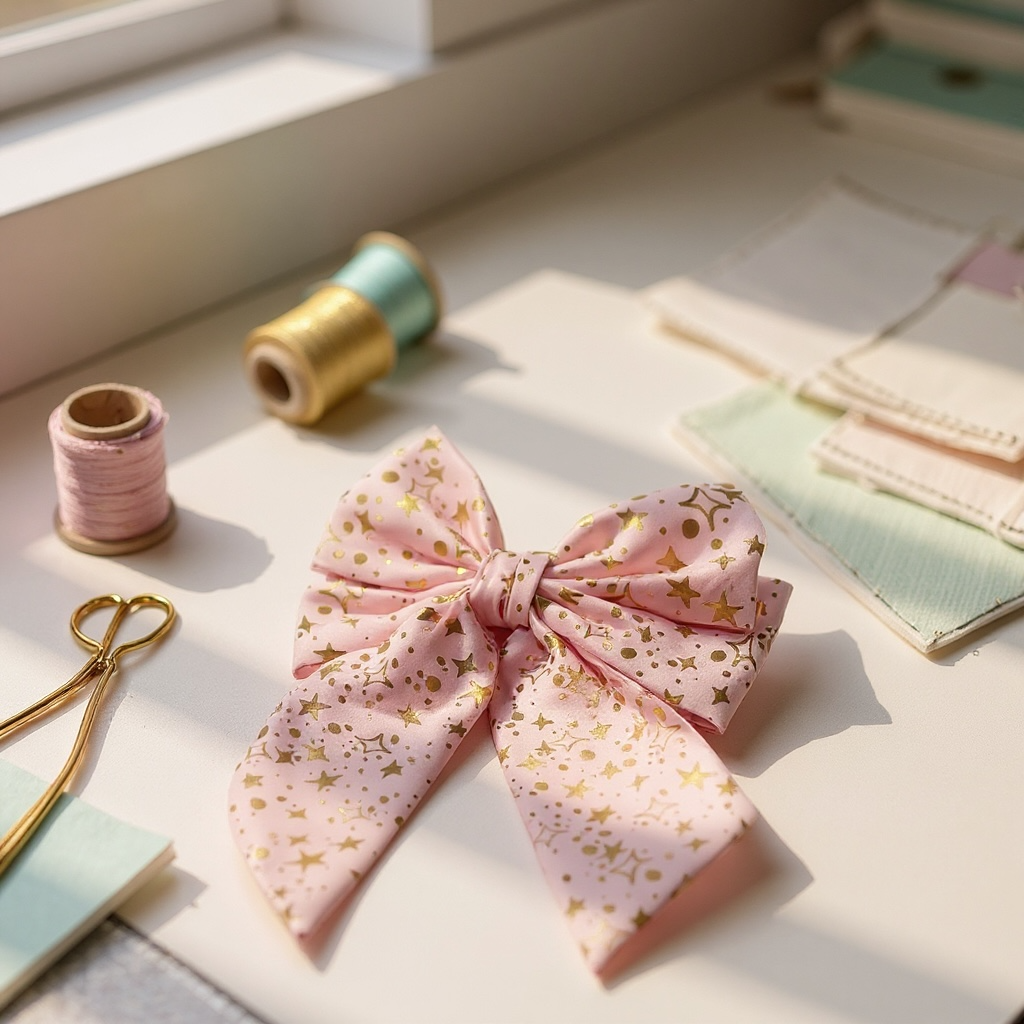 Satin Polyester Hair Bow with Barrette Clip – Elegant & Comfortable